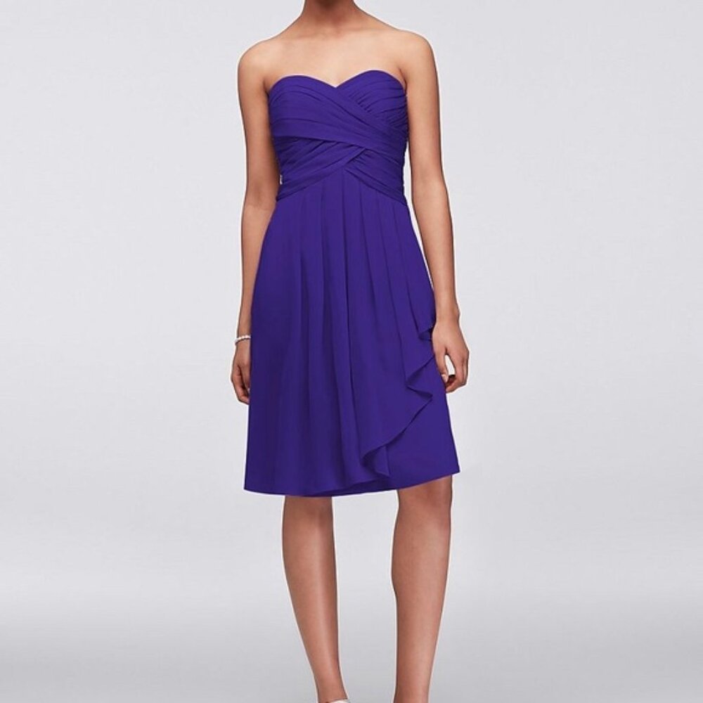 Gorgeous Strapless Regency Purple Bridesmaid or Wedding Guest Dress, Size 4